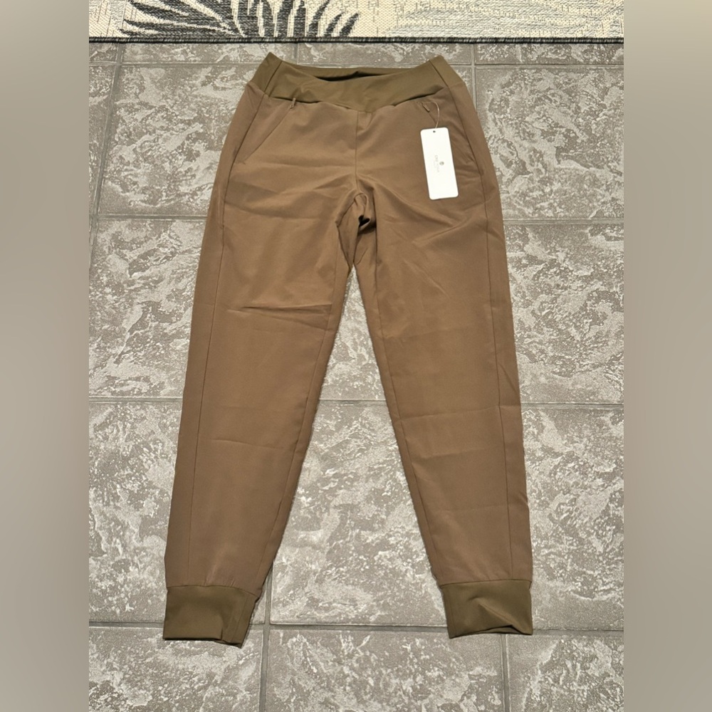 Crz Yoga NWT Women's Casual Jogger Pant Olive Yellow Green 26.5" Inseam